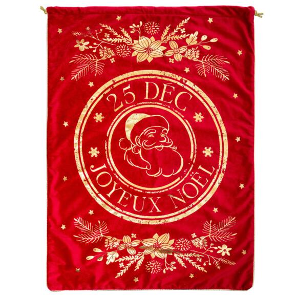 Bolsa regalo en tejido Cabeza de Papa Noel Rojo 2