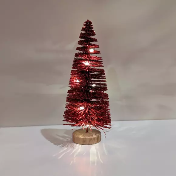 Deko-Tanne beleuchtet  Lidy 20 cm Rot 2