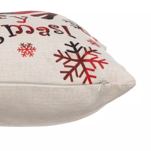 Cojín de Navidad cuadrado (40 cm) Merry Christmas blanco


