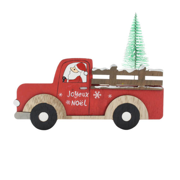 Kerstman in vrachtauto van hout om neer te zetten Rood 127