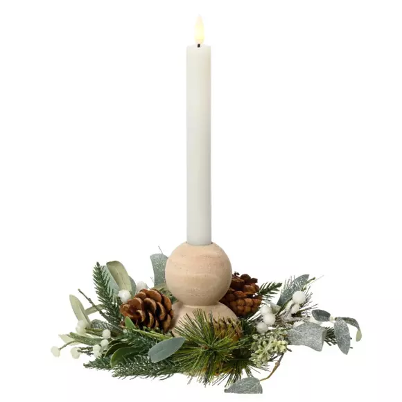 Photophore avec bougie Déco nature Blanc chaud 2