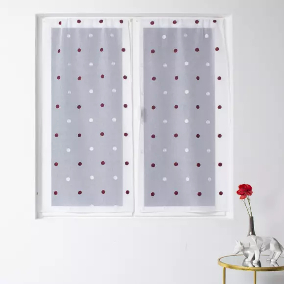 Paire de voilage (60 x 120 cm) Smarties Bordeaux 3