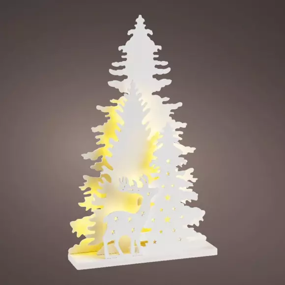 Bosque nórdico luminoso a pilas blanco cálido 3
