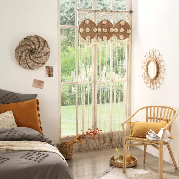 Cortina de hilo (90 x 200 cm) Macramé Beige 2