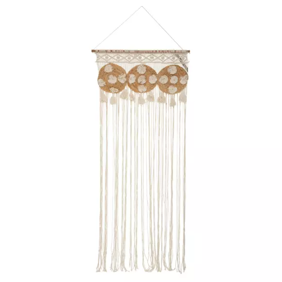Cortina de hilo (90 x 200 cm) Macramé Beige 3
