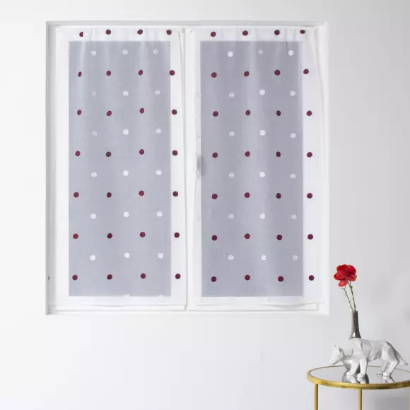 Par de visillos (60 x 160 cm) Smarties Bordeos 2