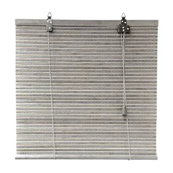 Store enrouleur à baguettes (60 x 180 cm) Bambou Gris clair / gris foncé 2