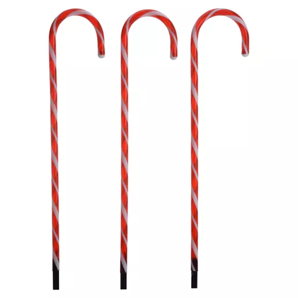 Lot de 5 sucres d'orge lumineux à piles Candy grand format  40 LED 3