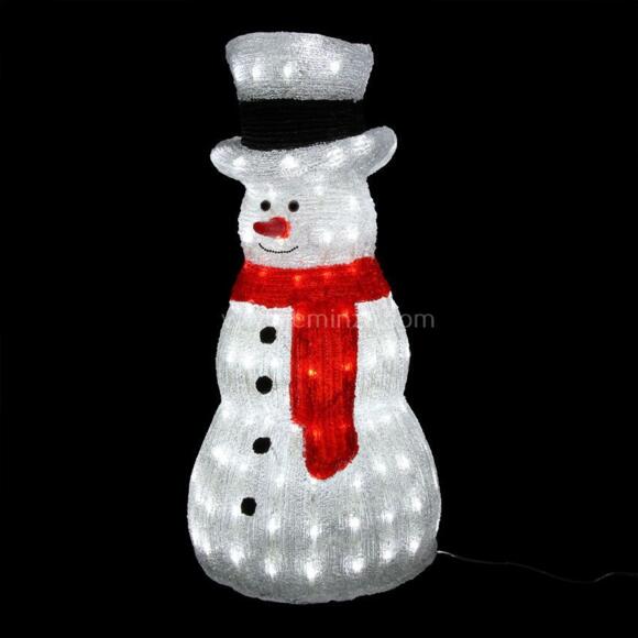 Verlichte sneeuwpop Igor Koud wit 160 LED 3