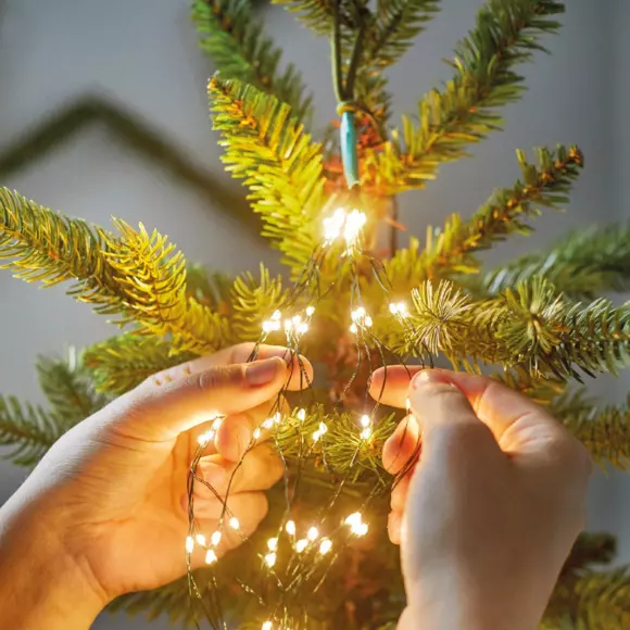 Rideau pour sapin Flashing light Micro led H1,80 m Blanc chaud 408 LED 2