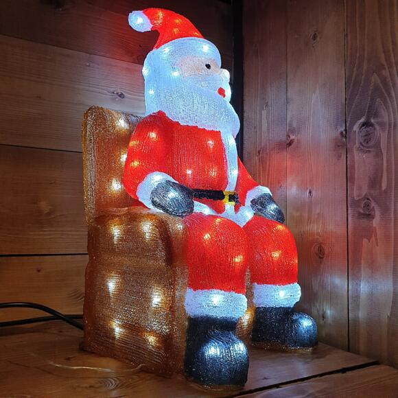 Verlichte kerstman zittend Koudwit 100 LED 2