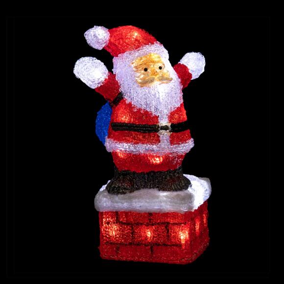 Babbo Natale luminoso Gastone Bianco freddo 40 LED 2