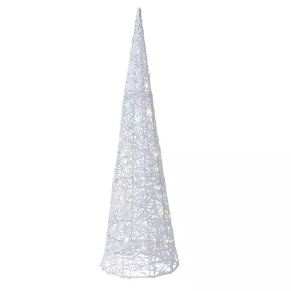 Pyramide lumineuse Cone petites paillettes à piles  Blanc chaud 30 LED 3