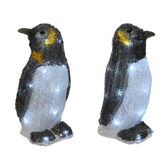 Lotto di  2 pinguini Ice luminosi bianco freddo 40 LED 2