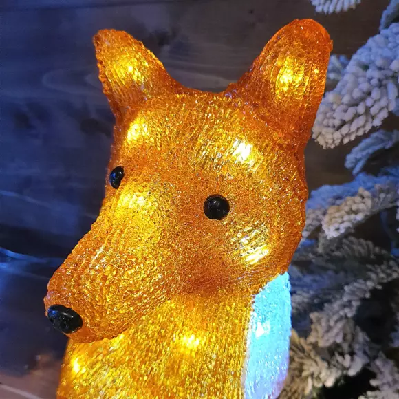 Zorro luminoso Mamá y su hijo a pilas Blanco frío 30 LED 2