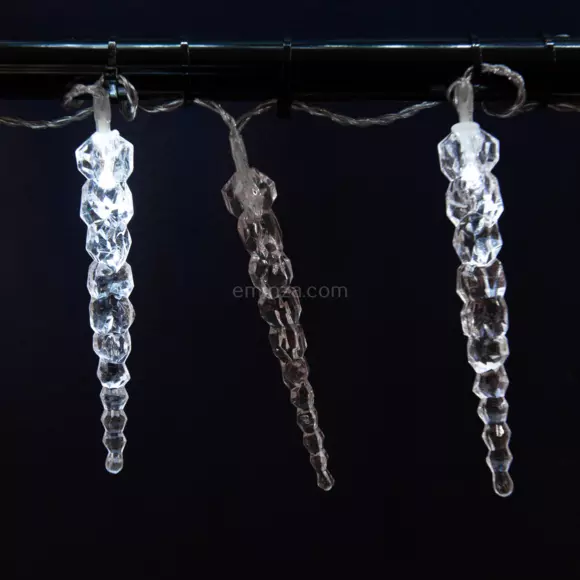 Estalactitas de luces 4,60 m Cubitos pequeños Blanco frío 24 LED 2