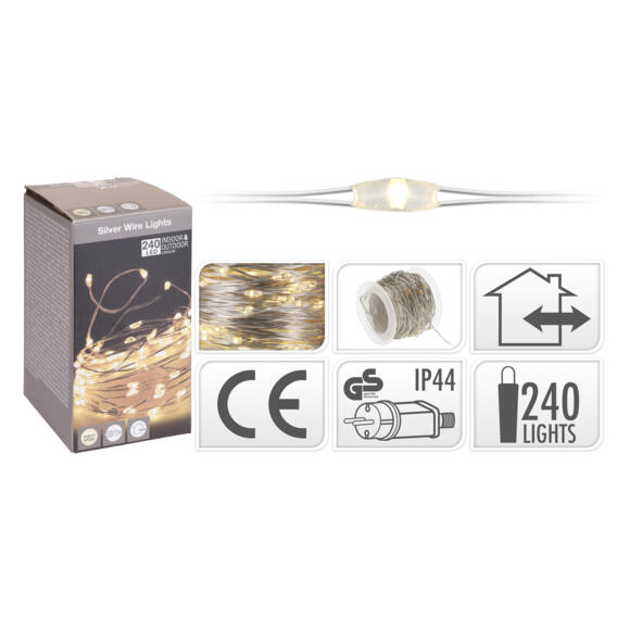 Ghirlanda luminosa Micro LED 23,90 m Bianco caldo 240 LED CT 3