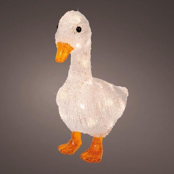 Pato a pilas luminoso blanco cálido 30 LED 3