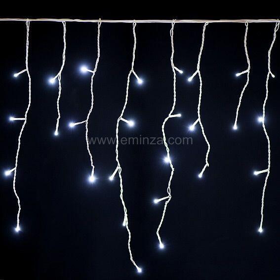 Eisregen-Lichterkette mit Timer L5 m Kaltweiß 119 LEDs Stars 2