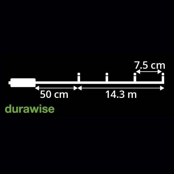 Lichtsnoer Durawise 14,30 m warmwit 192 LED KZ 7