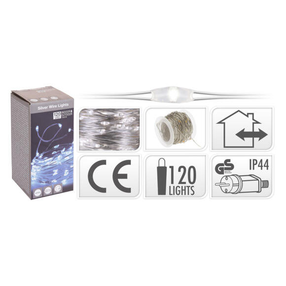 Luces de Navidad Micro LED 11,90 m Blanco frío 120 LED CT 3
