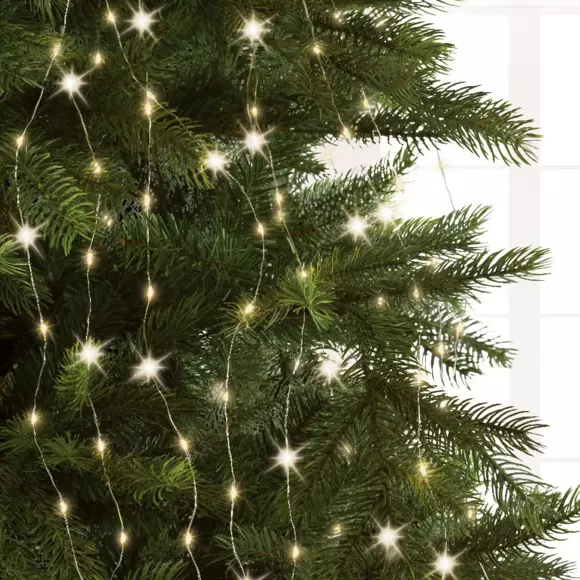 Cortina de luces para árbol Flashing light alto 2,10 cm Blanco cálido 672 LED 2