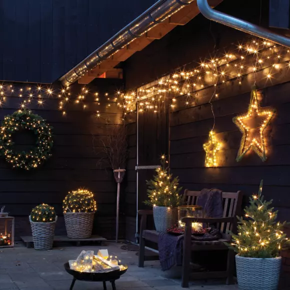 Stalactite lumineuse Stars L20 m Blanc chaud 490 LED CN 2