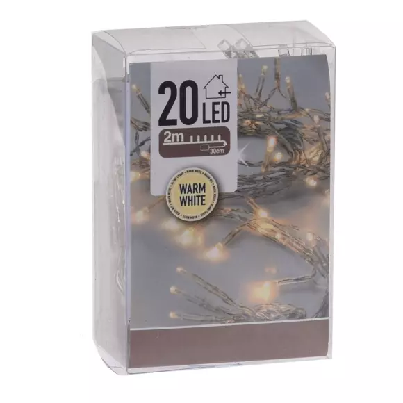 Guirlande lumineuse à piles 2 m Blanc chaud 20 LED 2