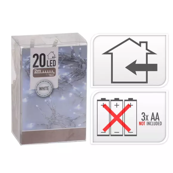 Luces de Navidad 2 m Blanco frío 20 LED 2
