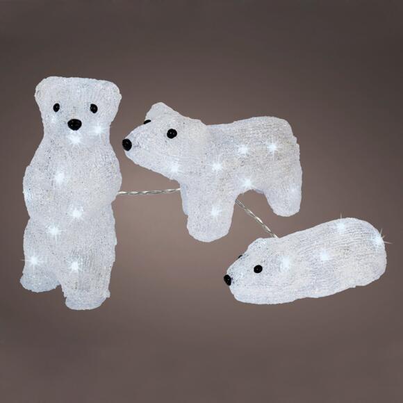 Familia de osos luminosos Teo a pilas Blanco frío 16 LED 2