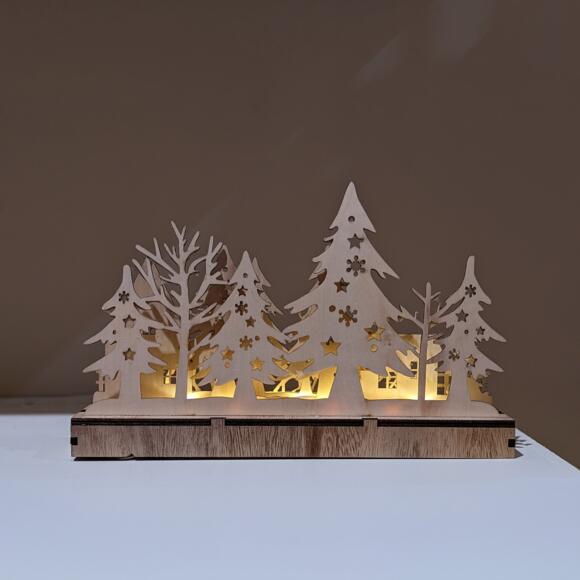 Villaggio invernale a pile con luci Bianco caldo 9 LED 2