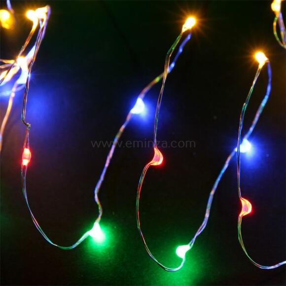 Ghirlanda luminosa Micro LED 5 m Multicolore 100 LED CA a pile 2