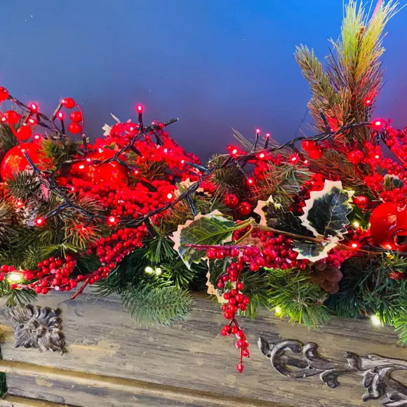 Luces de Navidad Bicolor Flashing light 8 m rojo y blanco cálido 128 LED 3