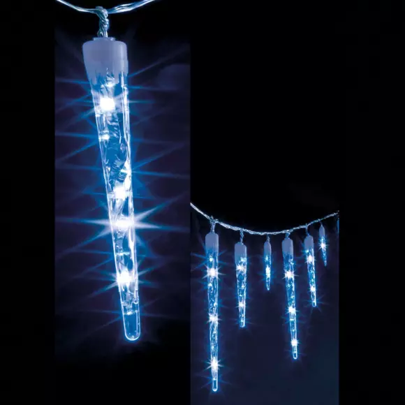 Stalactite lumineuse L1,40 m Glaçons Bleu 63 LED 2