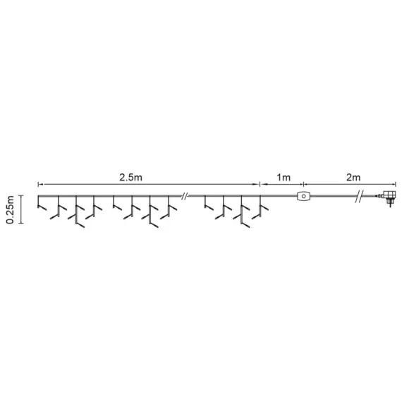 Stalactite lumineuse  L2,50 m Blanc froid 56 LED CB 3