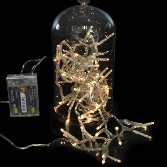 Guirlande lumineuse à piles 1 m Blanc chaud 100 LED 2