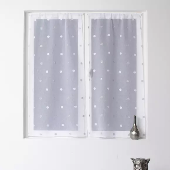 Par de visillos (60 x 120 cm) Smarties Blanco 3