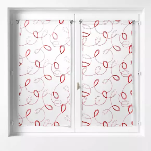 Par de visillos (60 x 90 cm) Hoops Rojo 3