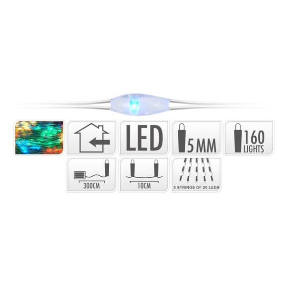 Verlichte tros lichtsnoer Micro LED 2 m Veelkleurig 160 LED KZI 3