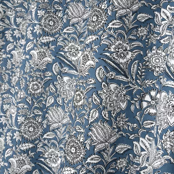 Rideau coton (140 x 260 cm) Julienne Bleu
