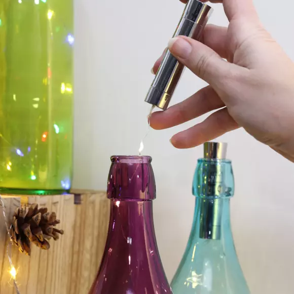 Luces de Navidad Micro LED Minutero 0,09 m Blanco cálido 15 LED para botella 2
