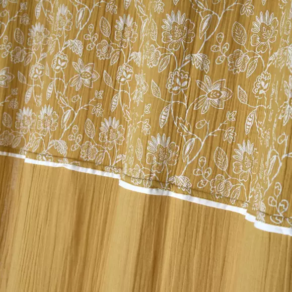 Rideau gaze de coton (140 x 260 cm) Sunda Jaune moutarde