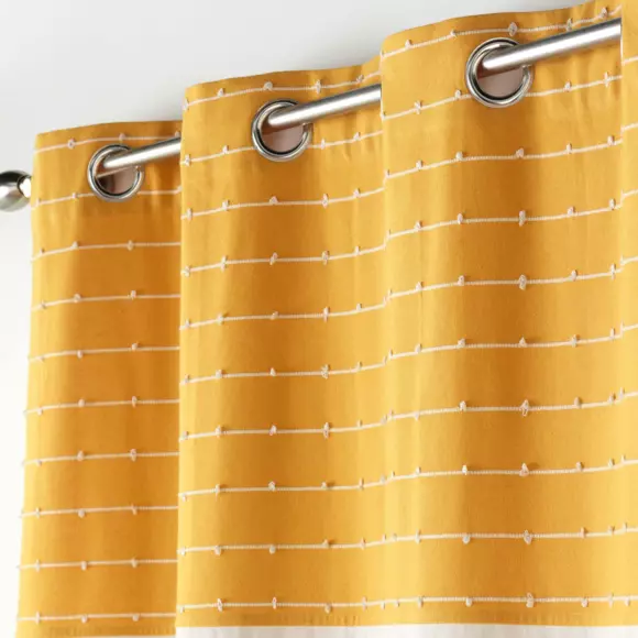 Rideau coton recyclé (140 x 240 cm) Linechic Jaune