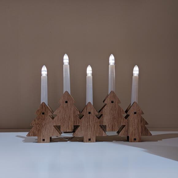 Decoración de velas a pilas y pinos con luz Blanco cálido 5 LED 2