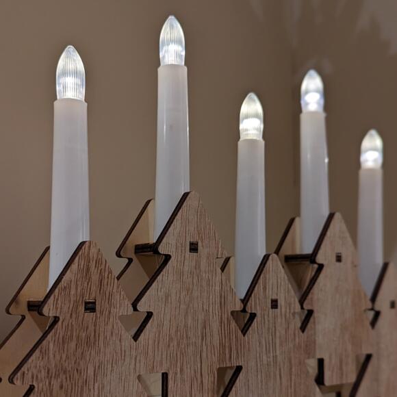 Decoración de velas a pilas y pinos con luz Blanco cálido 5 LED 3