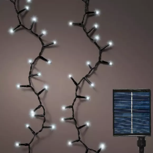 Luces de Navidad Solar  16 m Blanco frío 750 LED 2