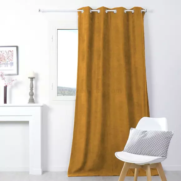 Rideau occultant isolant (140 x H260 cm) Alaska Jaune moutarde 3