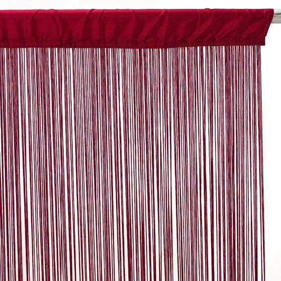 Rideau de fil (90 x H200 cm) Uni Rouge grenat 3