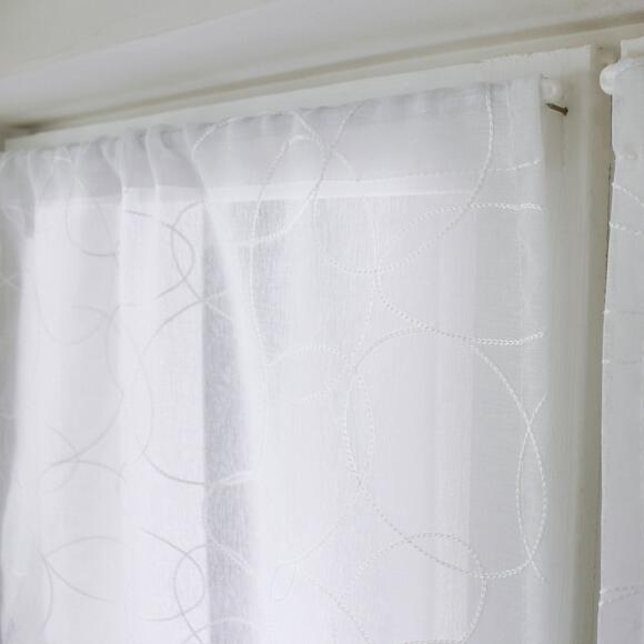 Coppia di tende trasparenti ricamate (60 x 120 cm) Galet Bianco 2