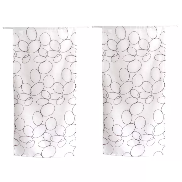 Paire de voilages brodés (60 x 120 cm) Galet Bordeaux 3